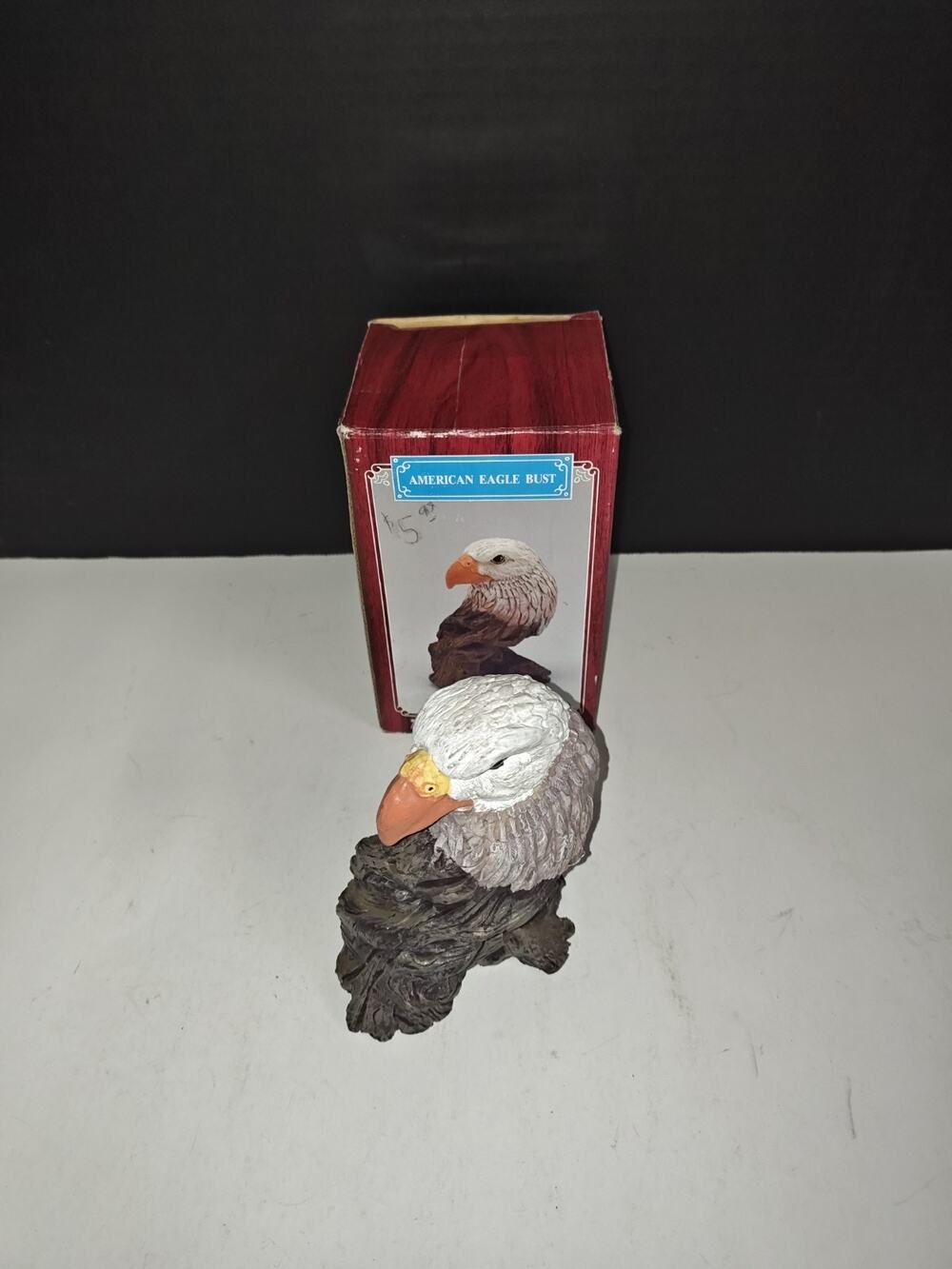 Vintage American Bald Eagle Decorative Statue Bust Driftwood Design Home Decor